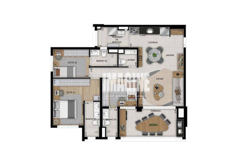Apartamento, 3 quartos, 110 m² - Foto 2