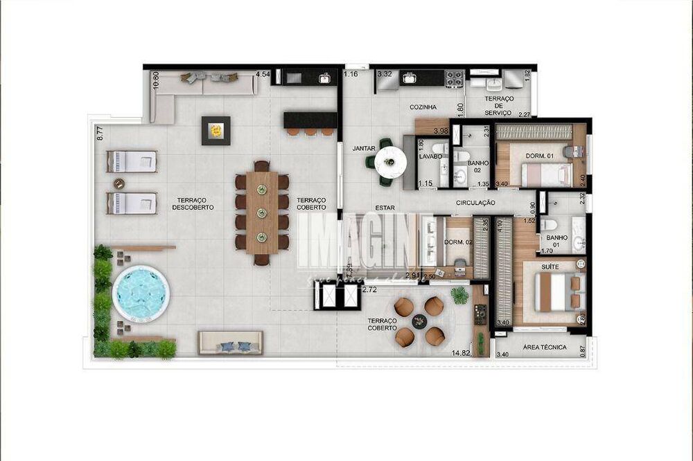 Cobertura, 3 quartos, 206 m² - Foto 1