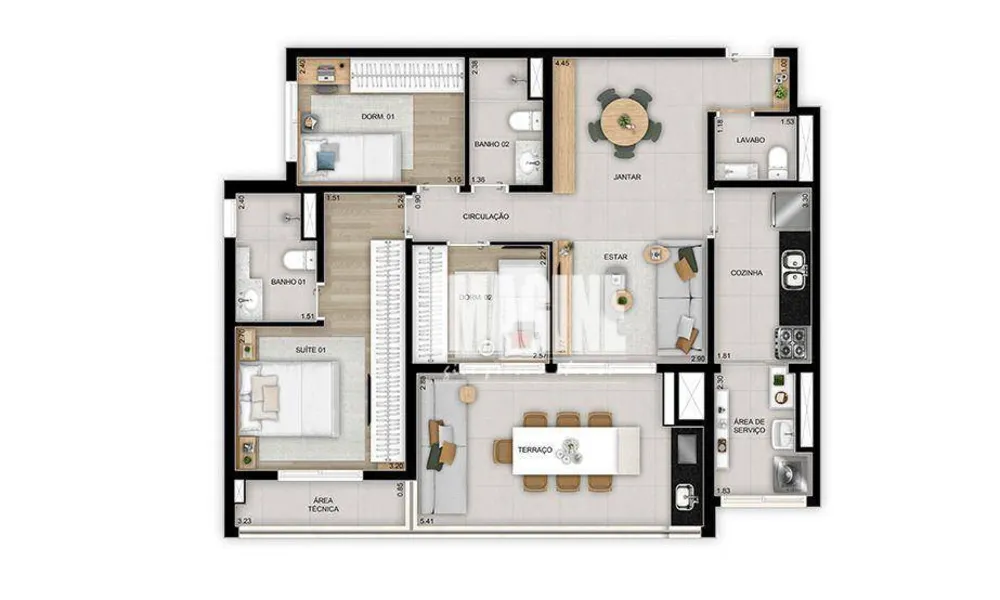 Apartamento, 3 quartos, 98 m² - Foto 1