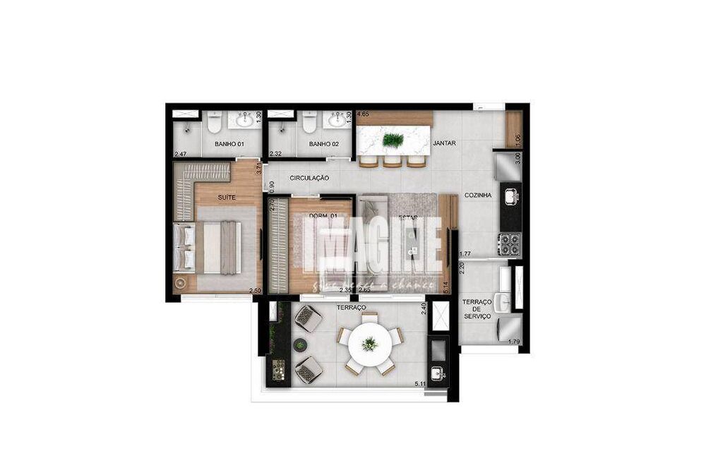 Apartamento, 2 quartos, 71 m² - Foto 2