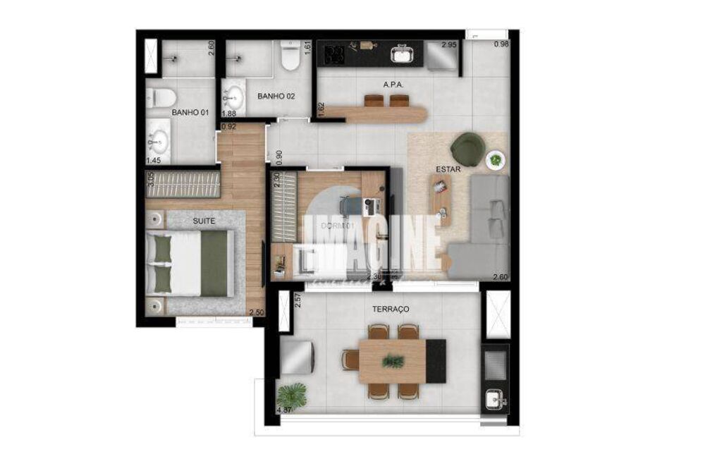 Apartamento, 2 quartos, 58 m² - Foto 2