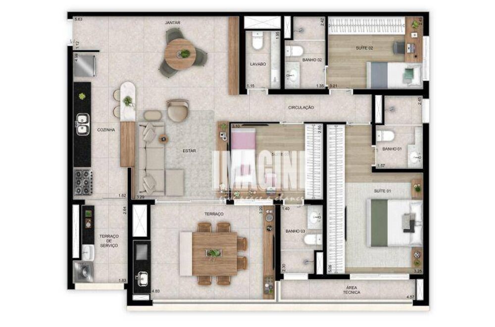 Apartamento, 3 quartos, 118 m² - Foto 2