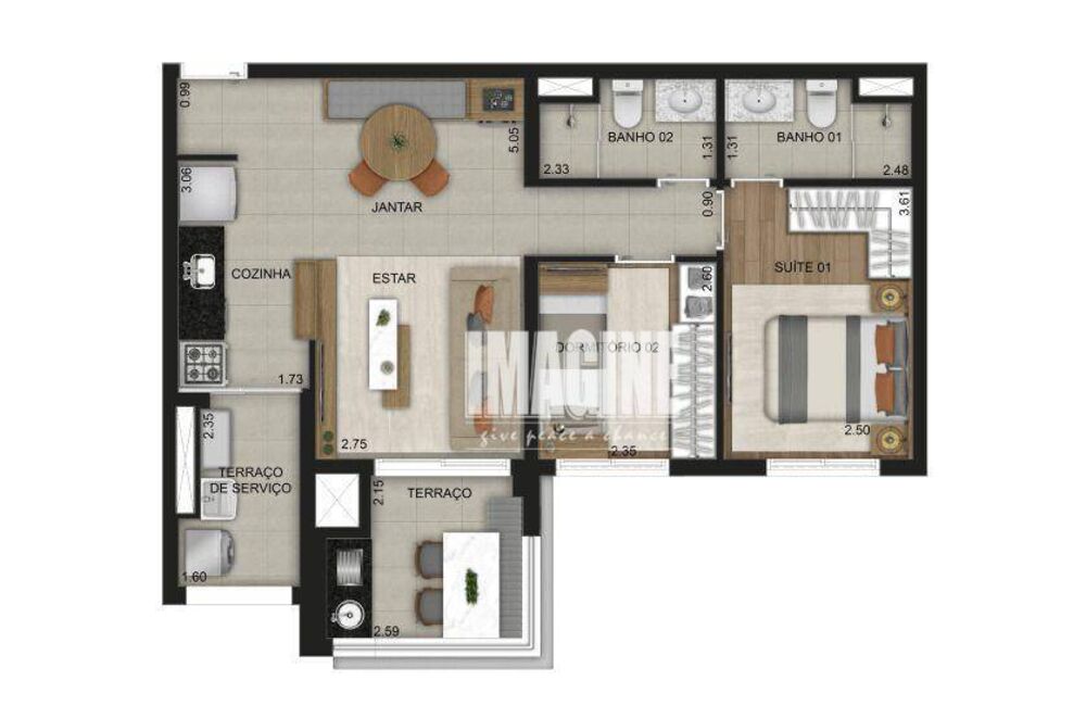 Apartamento, 2 quartos, 64 m² - Foto 1
