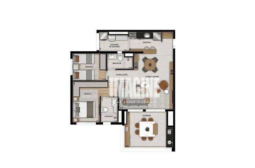 Apartamento, 2 quartos, 90 m² - Foto 2