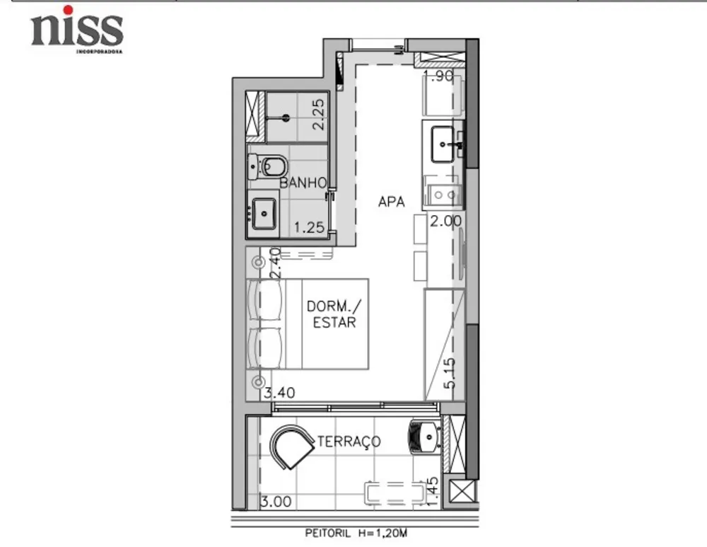 Apartamento, 1 quarto - Foto 2