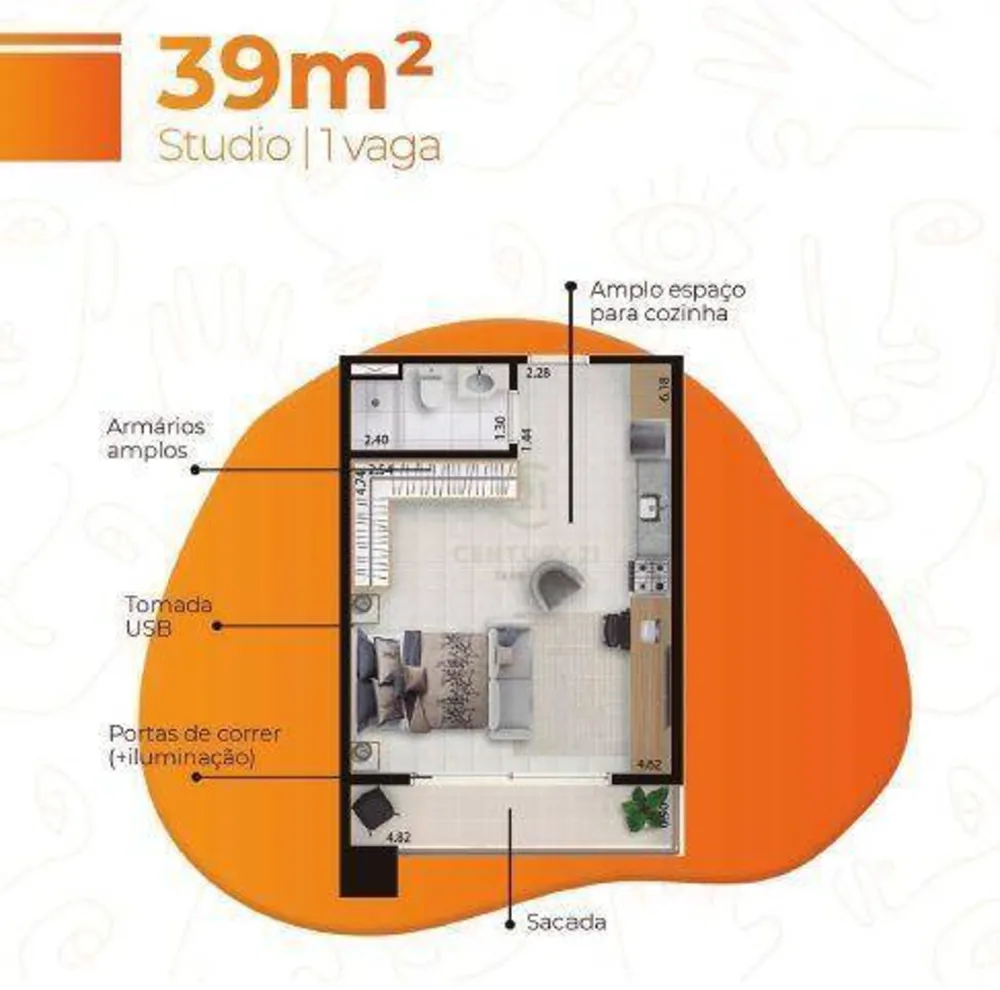 Kitnet-Studio, 39 m² - Foto 8