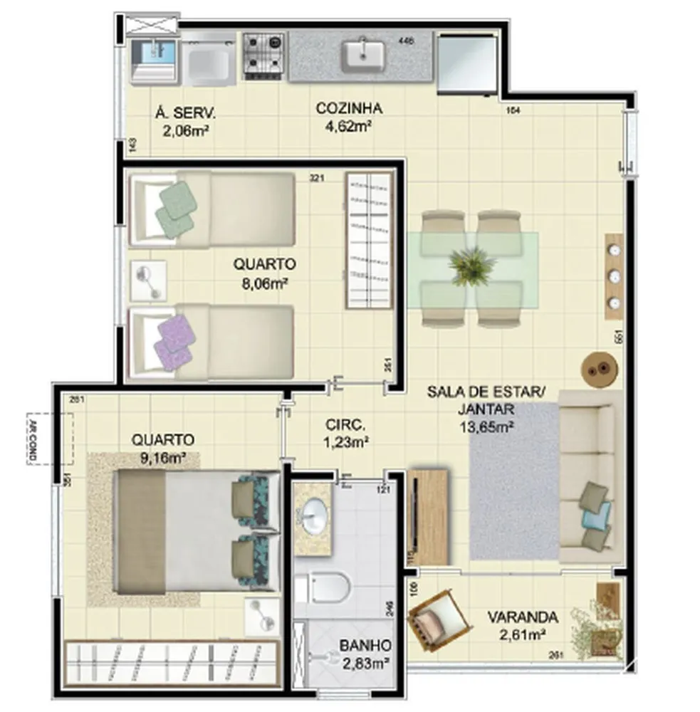 Apartamento, 2 quartos, 54 m² - Foto 14