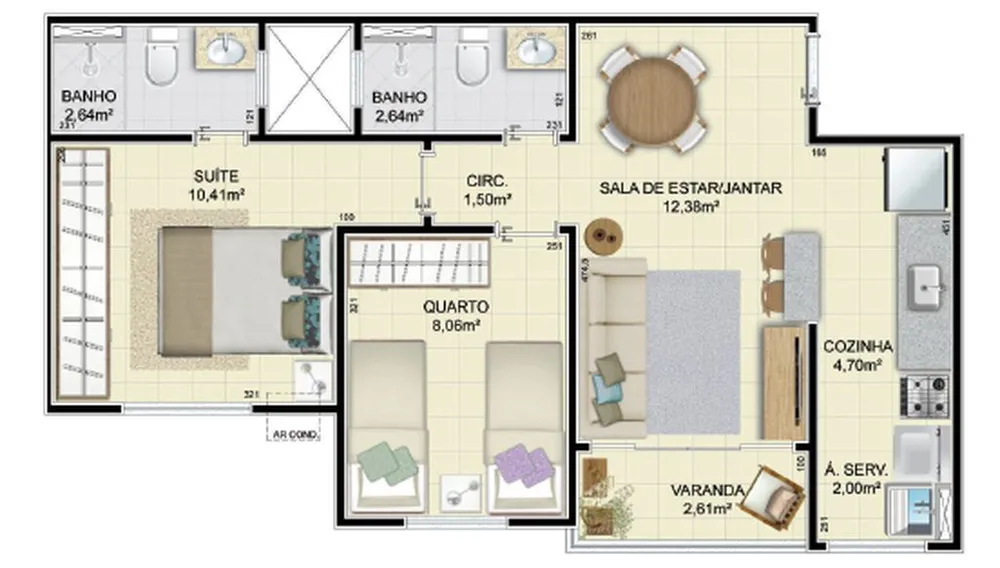 Apartamento, 2 quartos, 54 m² - Foto 15