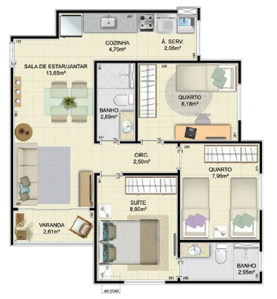 Apartamento, 2 quartos, 54 m² - Foto 16
