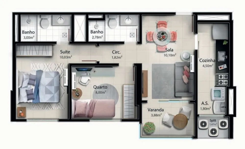Apartamento, 2 quartos, 57 m² - Foto 8