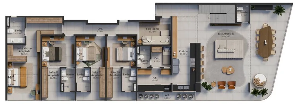 Apartamento, 4 quartos, 274 m² - Foto 6