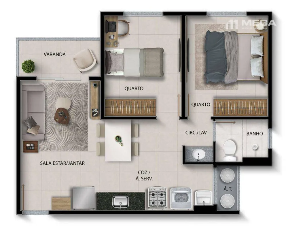Apartamento, 2 quartos, 45 m² - Foto 14