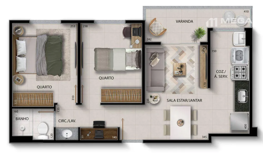 Apartamento, 2 quartos, 45 m² - Foto 15