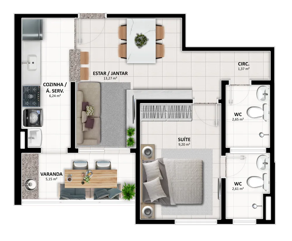 Apartamento, 2 quartos, 59 m² - Foto 9