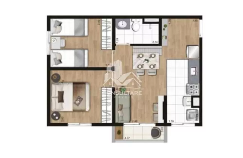 Apartamento, 2 quartos, 43 m² - Foto 7