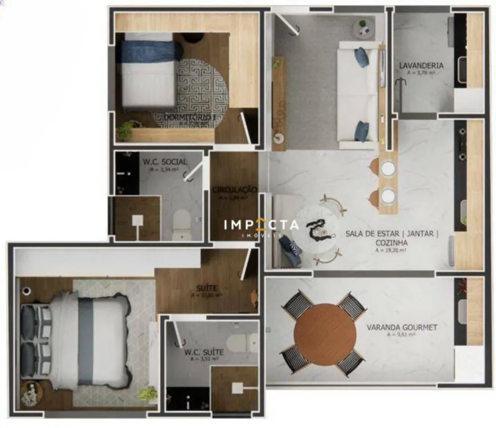 Apartamento, 2 quartos, 70 m² - Foto 2