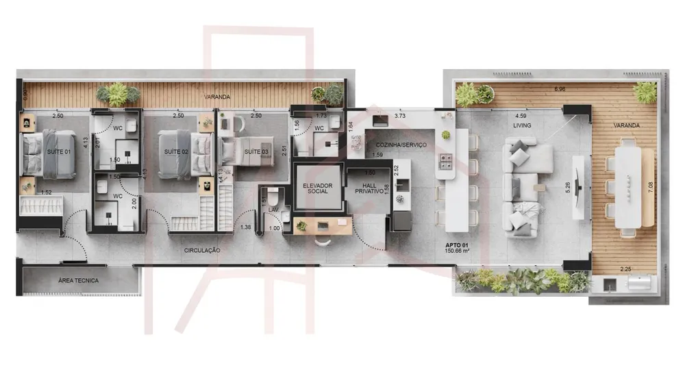 Apartamento, 3 quartos, 150 m² - Foto 12