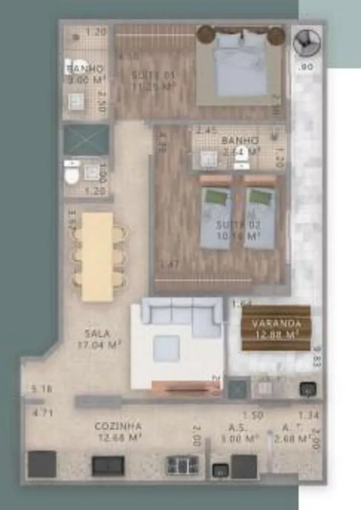 Apartamento, 2 quartos, 88 m² - Foto 8
