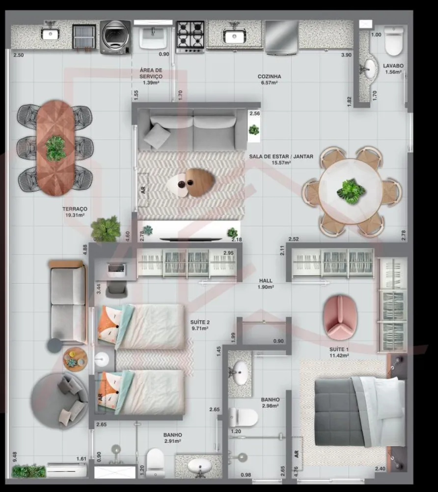 Apartamento, 2 quartos, 74 m² - Foto 7