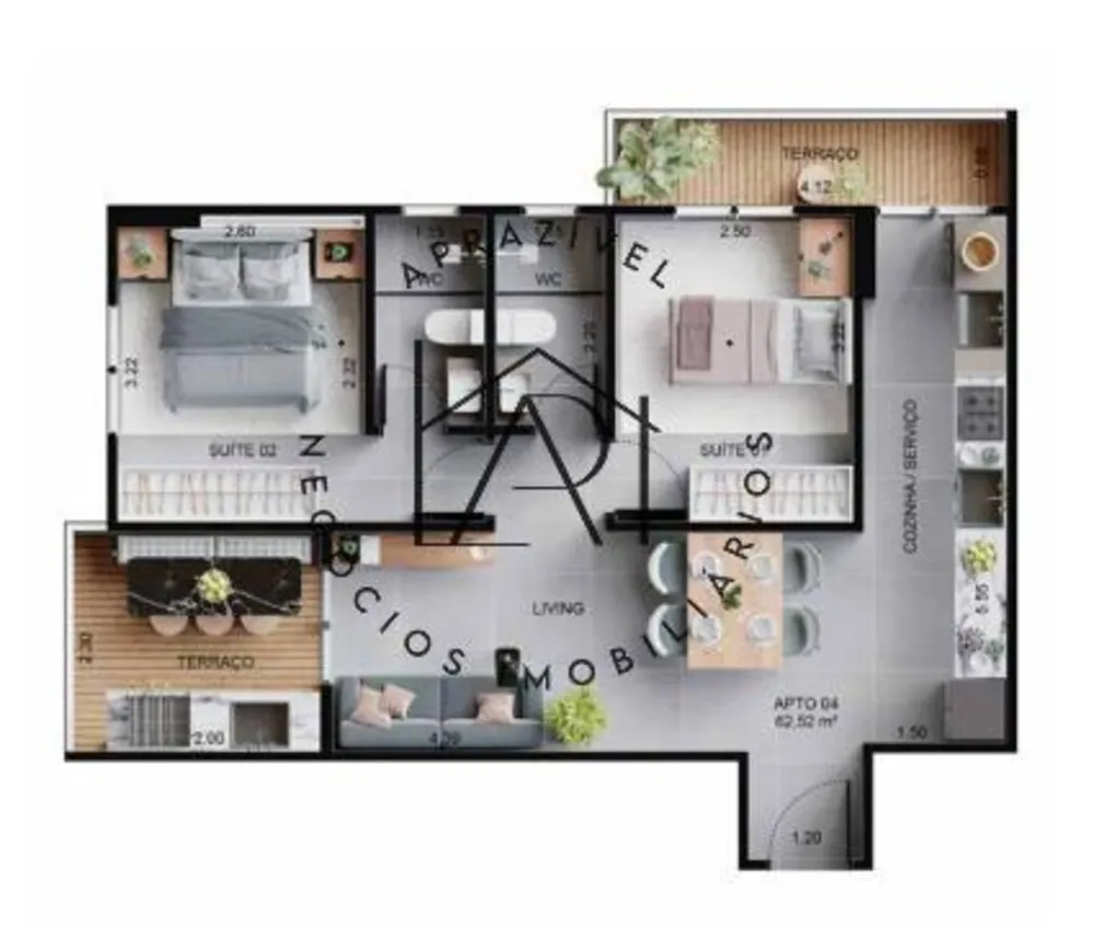 Apartamento, 2 quartos, 62 m² - Foto 3