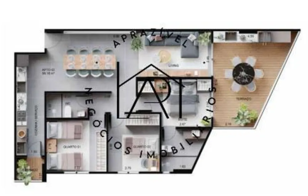 Apartamento, 3 quartos, 98 m² - Foto 3
