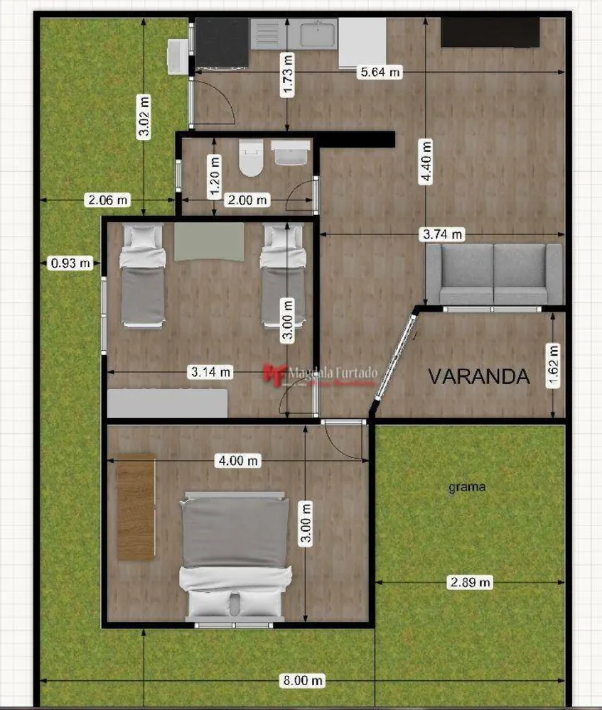 Casa, 2 quartos, 50 m² - Foto 8