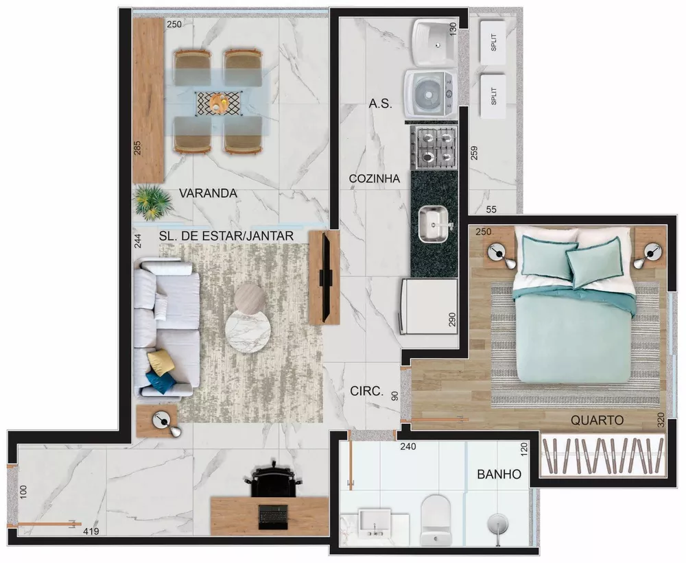 Apartamento, 2 quartos, 66 m² - Foto 1