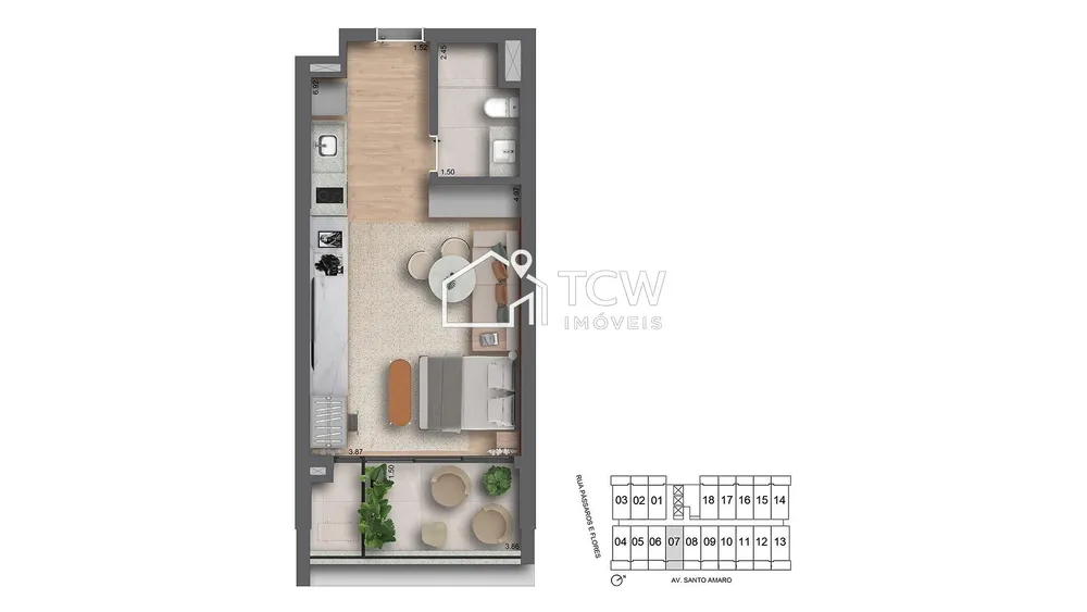 Apartamento, 1 quarto, 41 m² - Foto 3