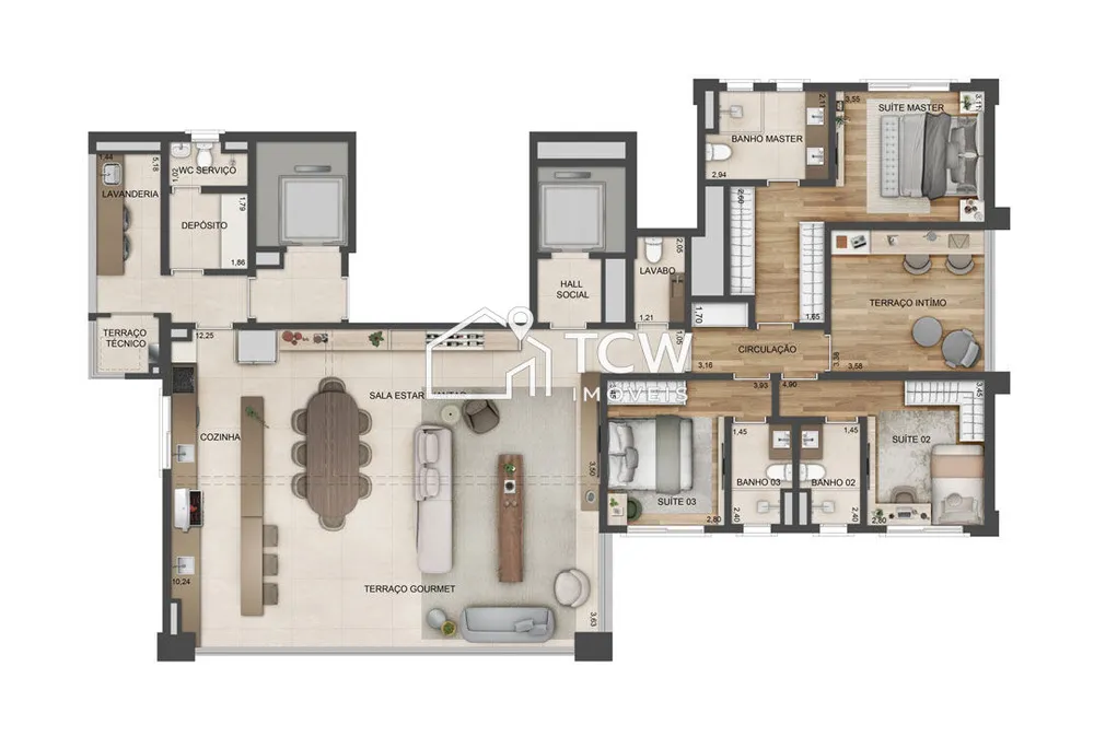Apartamento, 3 quartos, 201 m² - Foto 1