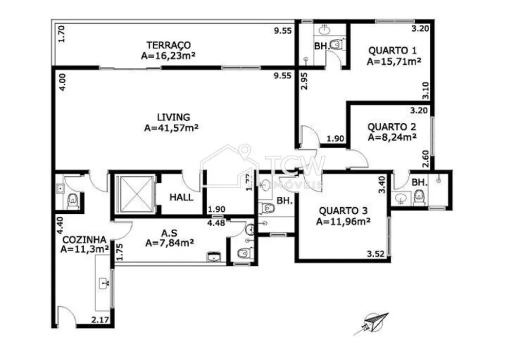 Apartamento, 3 quartos, 146 m² - Foto 1