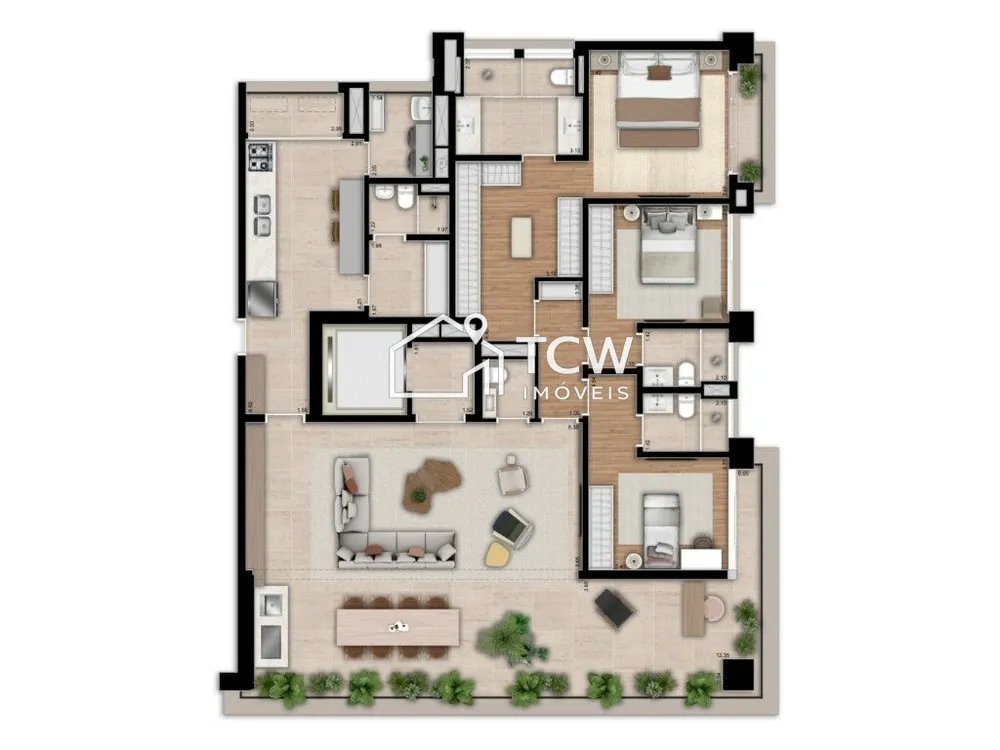 Apartamento, 3 quartos, 195 m² - Foto 2