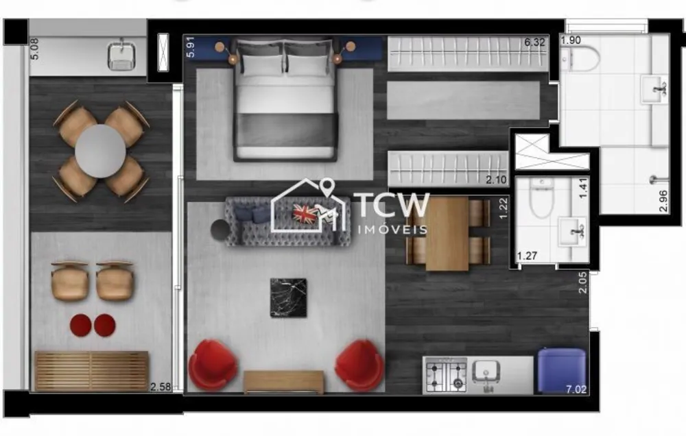 Apartamento, 1 quarto, 61 m² - Foto 2