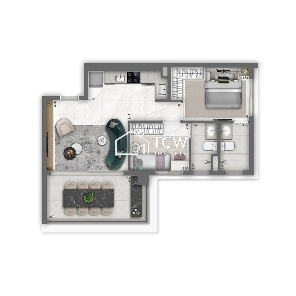 Apartamento, 1 quarto, 45 m² - Foto 8
