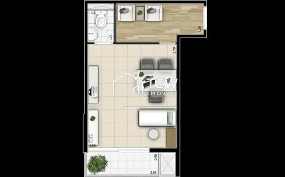 Sala-Conjunto, 25 m² - Foto 2