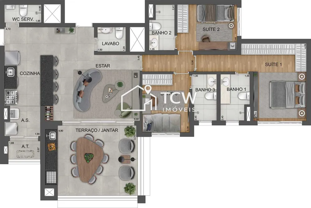 Apartamento, 3 quartos, 118 m² - Foto 2