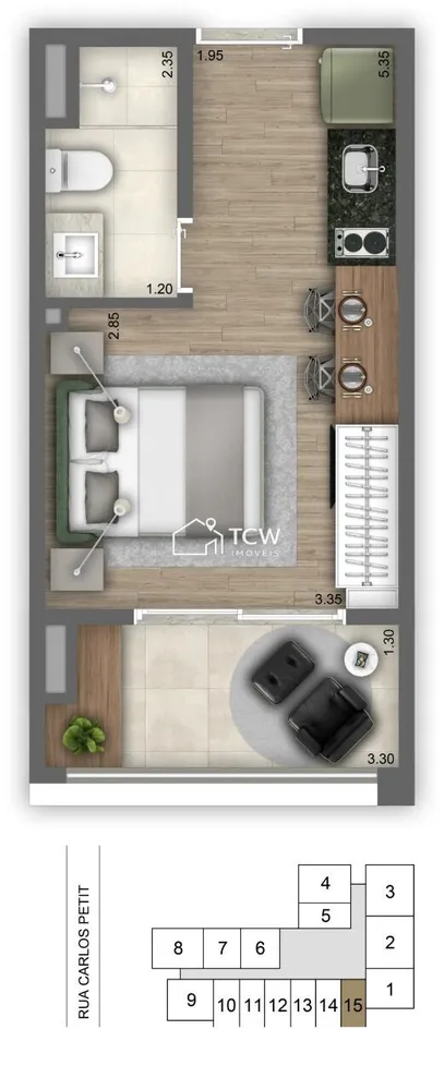 Apartamento, 1 quarto, 25 m² - Foto 8