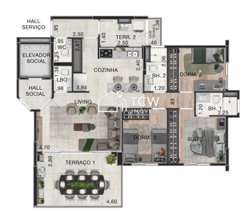 Apartamento, 3 quartos, 95 m² - Foto 1