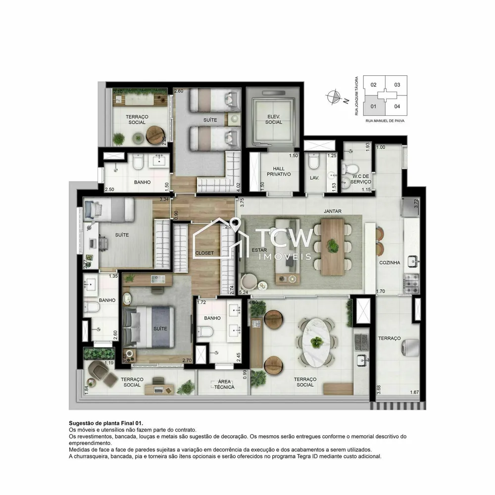 Apartamento, 3 quartos, 141 m² - Foto 2