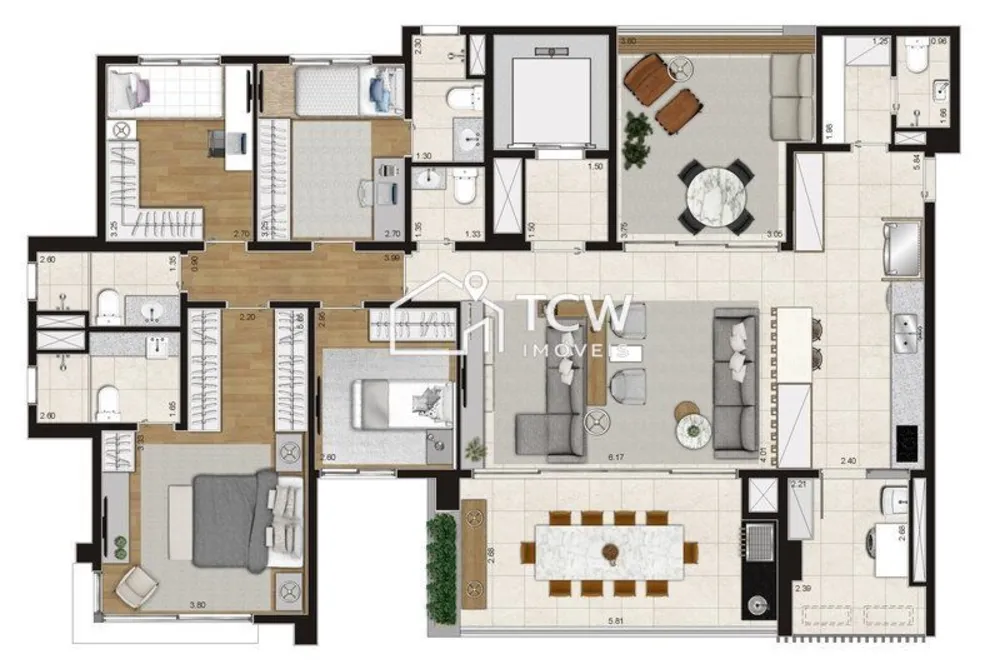 Apartamento, 3 quartos, 165 m² - Foto 6