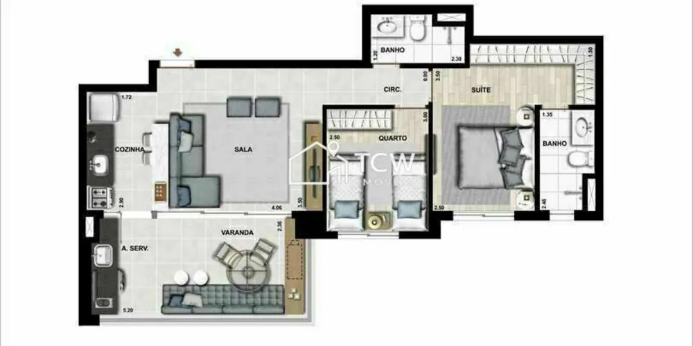 Apartamento, 2 quartos, 69 m² - Foto 4