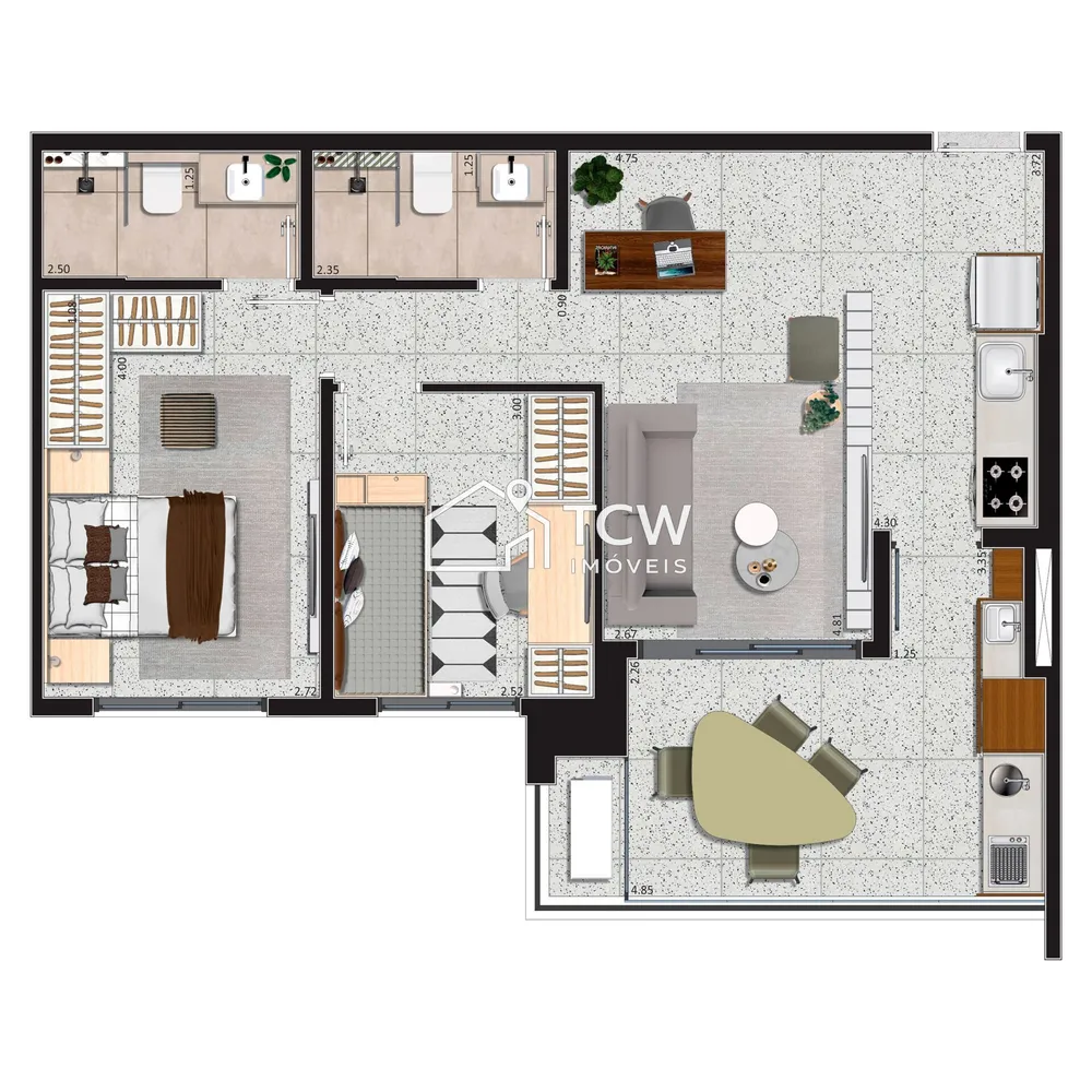 Apartamento, 2 quartos, 69 m² - Foto 1