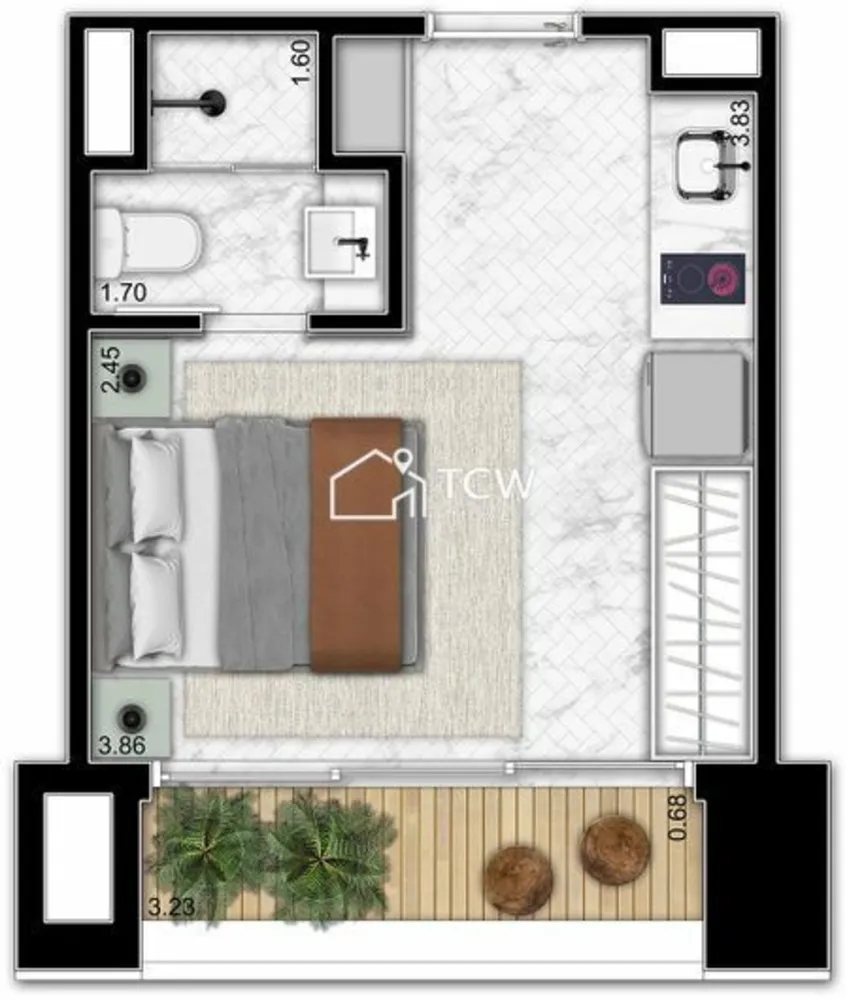 Apartamento, 1 quarto, 23 m² - Foto 12