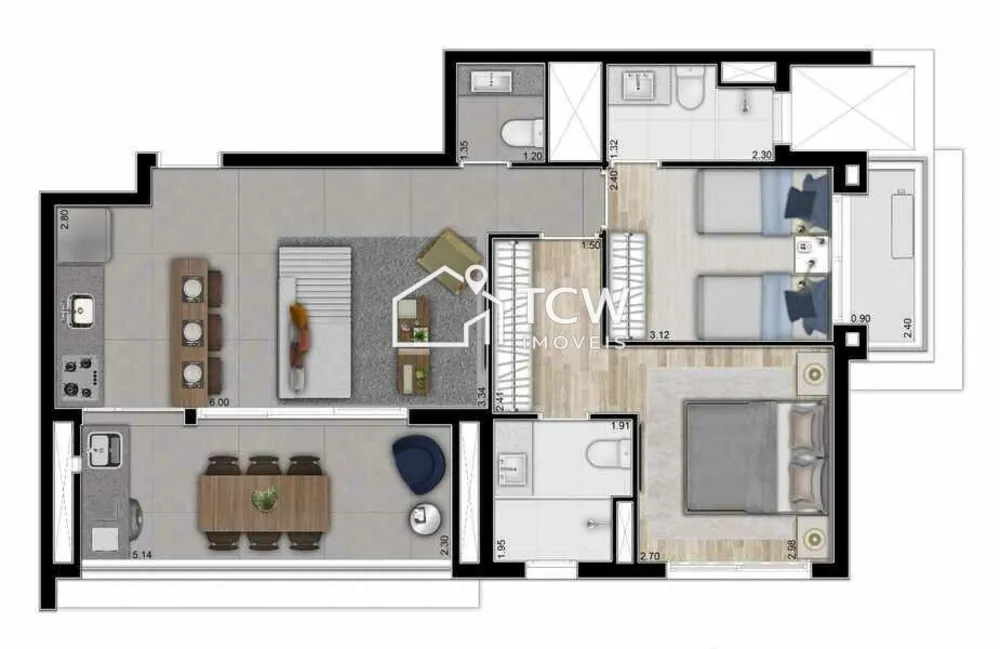 Apartamento, 2 quartos, 110 m² - Foto 6