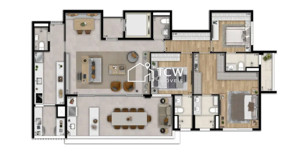 Apartamento, 3 quartos, 143 m² - Foto 2