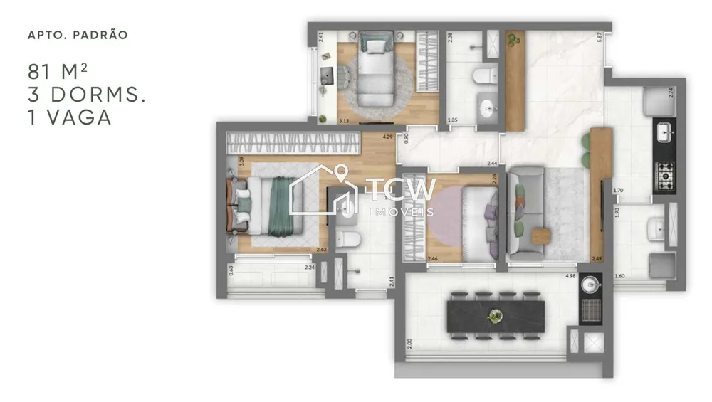 Apartamento, 2 quartos, 61 m² - Foto 4