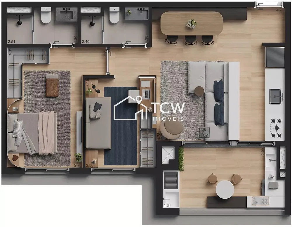 Apartamento, 2 quartos, 72 m² - Foto 4