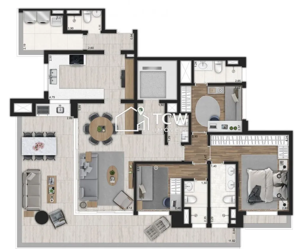 Apartamento, 3 quartos, 153 m² - Foto 12
