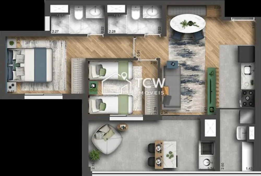 Apartamento, 2 quartos, 63 m² - Foto 8
