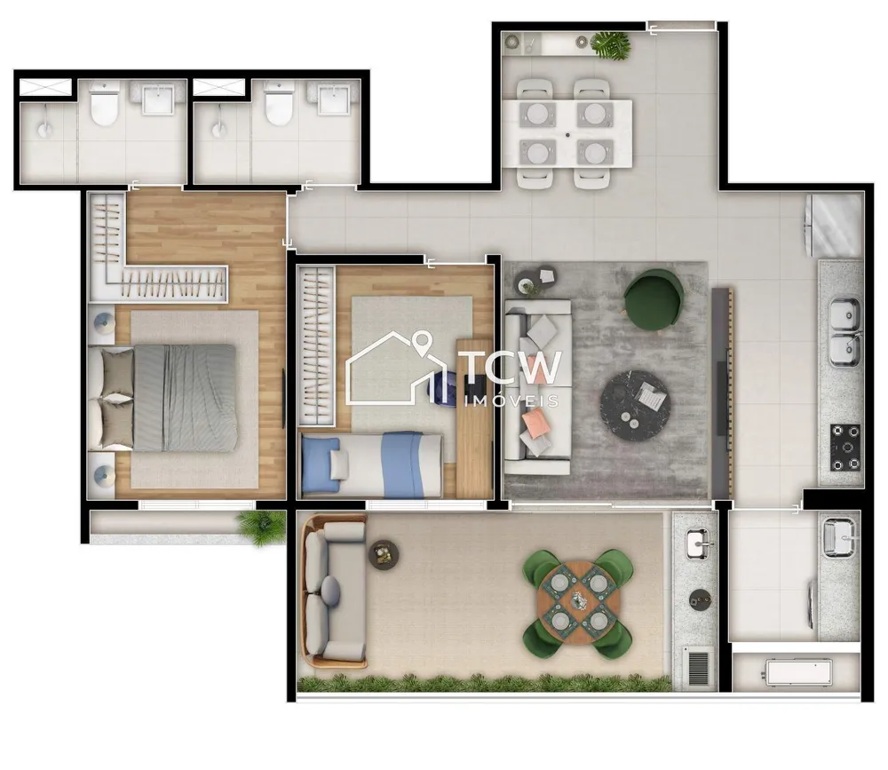 Apartamento, 2 quartos, 73 m² - Foto 2