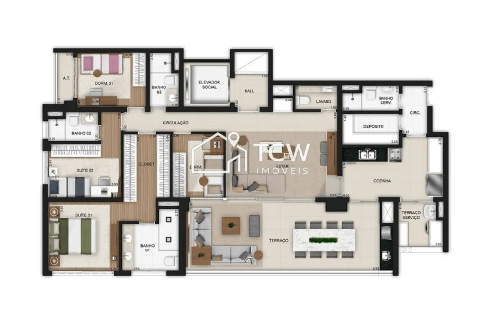 Apartamento, 3 quartos, 162 m² - Foto 1